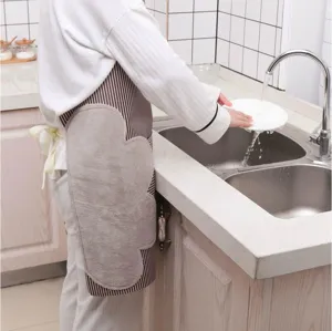 Japanische Wasserdichte Öldichte Oxford-Stoff Schürze Mit Handtuch-Tasche Verstellbare Kordel Küchenschürze