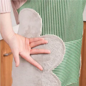Wasserechte japanische Küchenschürze mit abwischbaren Handtuch-Patches und verstellbarem Riemen.