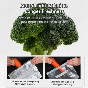 Aluminum foil fresh-keeping bag ziplock food storage bag for home kitchen freezer use.