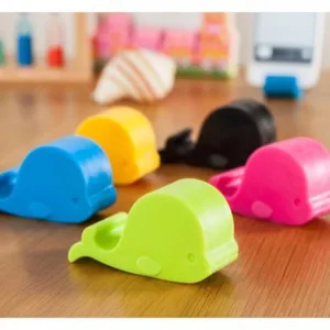 Colorful mini whale phone stand holder, cute cartoon silicone mobile phone desk mount base for office.