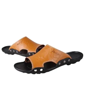 Verano hombres punta abierta casual playa zapatillas fondo suave comodas sandalias