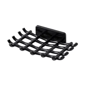 Wandmontierte schwarze Seifenschale Abtropfgestell minimalistischer Badezimmerhalter