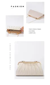 Elegante plissierte Abendtasche mit Kette für Damen luxuriöse Party Hochzeit Clutch Tasche
