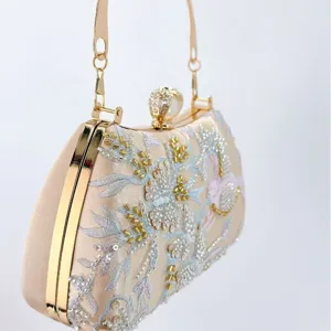 Κομψή κεντημένη τσάντα βραδινή clutch γυναικεία vintage τσάντα χεριού για γάμο.