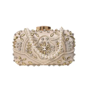 Beaded Pearl Rhinestone Evening Clutch Bag Elegant Wedding Handbag for Women Main Image