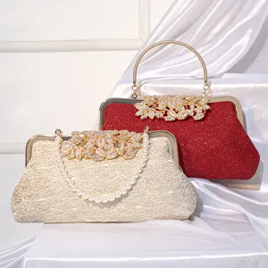 Elegant evening clutch bag vintage lace handbag for women wedding party dress purse accessories