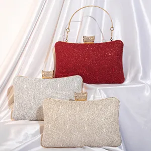 Elegant lace sequin evening clutch bag for women, stylish party handbag and shoulder bag.