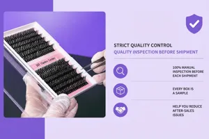 Cluster false eyelashes 20D 30D for DIY eyelash extensions, professional lash detail view.