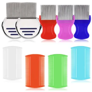 Professional Pet Grooming Comb Set Stainless Steel Dog And Cat Flea Combs Multi Color Hair Care Tool