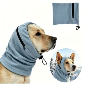 Dog calming hoodie noise reduction ear cover pet anxiety relief snood wrap soft blue