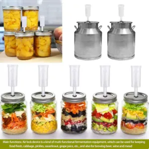 Fermentation jar with airlock check valve for home brewing beer wine vegetable preserving