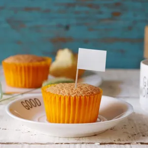 Blank white toothpick flags cake toppers baking decoration party dessert fruit hamburger flags
