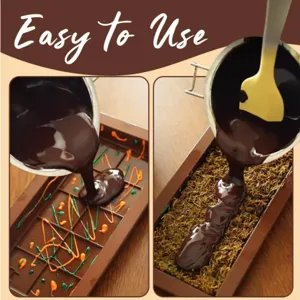Silicone chocolate mold for Dubai chocolate bar making, flexible DIY baking tool detail view.