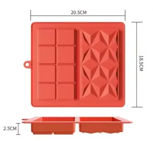 Silicone Dubai chocolate mold with 20.5x18.5x2.5cm size, perfect for pistachio bars.