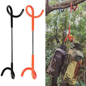 Outdoor Camping S-Förmiger Lampenstangen Haken Edelstahl Schweif Haken Rutschfester PVC Beschichteter Ausrüstungs Haken