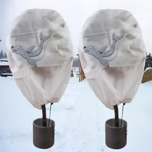 Cartoon Zeehond Plant Antivrieshoes Winter Vorstbescherming Tas voor Bomen en Potplanten