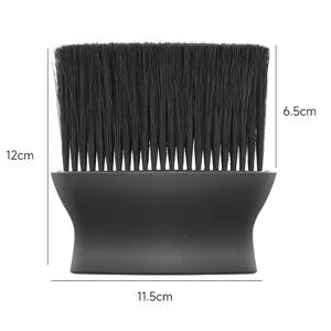 Detail view of the black car interior cleaning brush with dimension labels clearly shown.