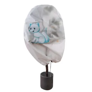 Fundas de protección contra heladas de invierno para plantas con diseño de zorro ártico.