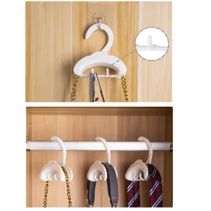 Multifunctional arch closet hanger for bags ties belts scarves white plastic organizer