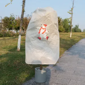 Winter plant cover frost protection non-woven fabric warm cover with cute polar bear design