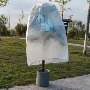 Cubierta protectora de plantas de invierno con bonito estampado de zorro artico bolsa anticongelante