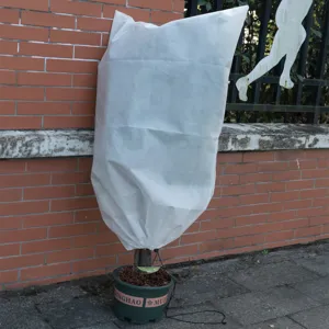 Plant frost protection cover winter freeze protection bag for garden shrubs and trees.