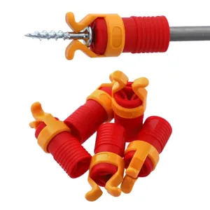 Porte-vis en plastique outil aimanté pince d'embout rouge jaune ensemble d'accessoires