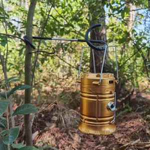 Outdoor Camping S-Haken Stange und tragbare Faltlaterne für Zelt Beleuchtung Ausrüstung.