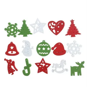 50Pcs Mixed Christmas Wooden Buttons DIY Craft Ornaments Holiday Sewing Buttons Decor