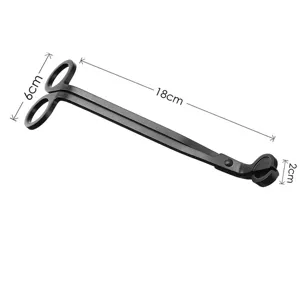Forbici Tagliare Lucignolo Candela in Acciaio Inossidabile Nero 18cm Strumento Spegni