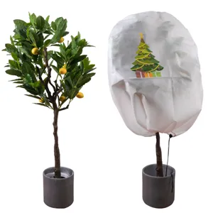 Fundas de proteccion invernal para plantas de tela no tejida con estampado de arbol de navidad