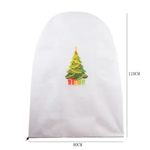 Fundas de protección invernal para plantas de tejido no tejido con estampado de árbol de Navidad.