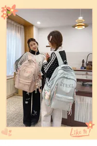 Korean style large capacity casual school backpack for women daily travel usage