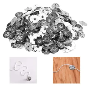 100Stk 12.5mm Metall Kerzendocht Halter, DIY Kerzenherstellung Dochtfuss Basen Platten.