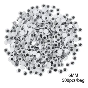 Occhi movibili adesivi 6mm 500pz occhi ballerini artigianato per giocattoli fai da te