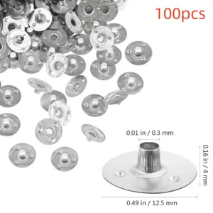 100Stk Metall Kerzendocht Halter 12,5mm Boden Plättchen fur DIY Kerzenherstellung Zubehör