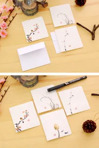 Chinese style greeting cards blank note cards with envelopes for birthday and thanksgiving gifts