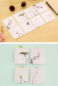 Chinese style greeting cards ink painting note cards traditional floral stationery gift cards