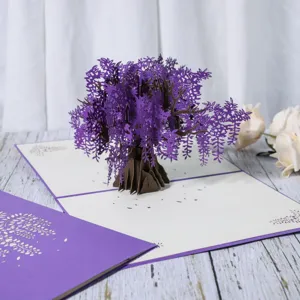 Χειροποίητη τρισδιάστατη κάρτα 3D Wisteria Pop-Up κοίλη σκαλιστή κάρτα δώρου για γιορτή