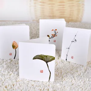 Chinese style minimalist watercolor greeting cards set, creative DIY blank cards for gifts.