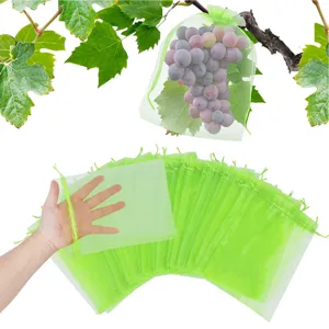 Fruitbeschermingstassen Net Trekkoord Fruit Net Zak Herbruikbare Tuin Plant Fruit Netten Zak Voor Druiven Aardbeien