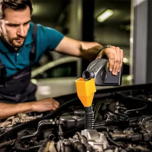 Adjustable car oil funnel flexible spout automotive refueling tool for engine maintenance