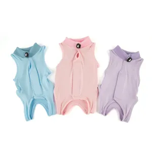 Breathable cat recovery suit for post surgery care cute kitten neutering anti-licking clothes