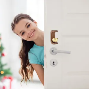 Timbre de puerta magnético de madera para entrada, carillón decorativo de latón para hogar.