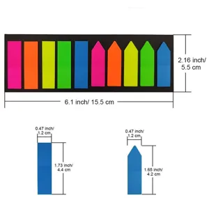 Bunte PET fluoreszierende Haftnotizen Index Reiter Notizblock selbstklebende Markierungen