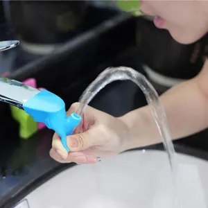 Portable silicone faucet extender for kids hand washing and mouthwash use daily life