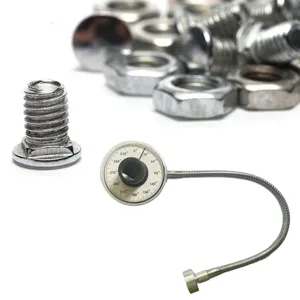 Detailed view of the 360-degree magnetic torque angle gauge featuring a flexible arm and scale.