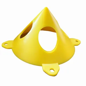 Supports de peinture coniques en plastique jaune pour le bois, mini pyramides.