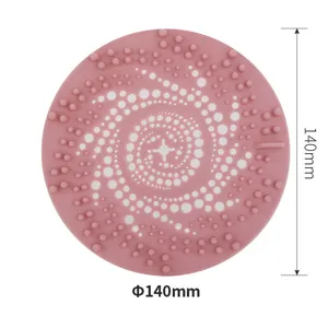 Silikon Haarfänger Abfluss Sieb 140mm rosa Dusche Waschbecken Filter Stopfen Werkzeug