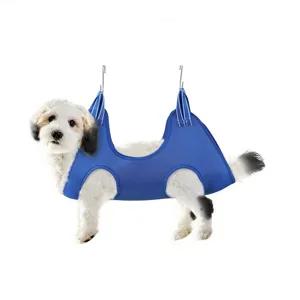 Breathable pet grooming hammock for dogs and cats, ideal for safe nail clipping and bathing care.